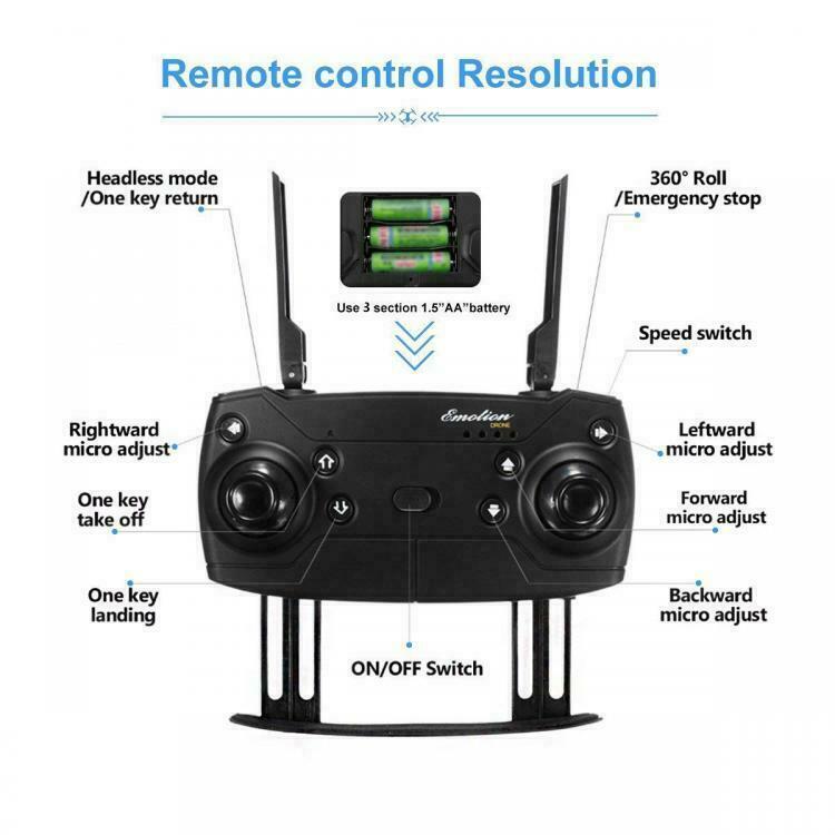 Mini Drone Quadricottero Pieghevole con Telecamera Telecomando O Smartphone WIFI - Immagine 1
