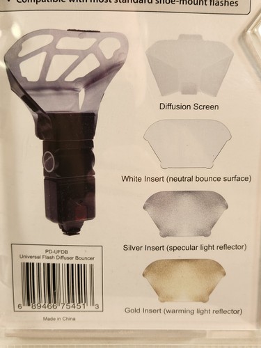 NUEVO Difusor de Flash Universal Gorila Plata Blanco Oro Pantalla de Difusión SELLADA - Imagen 6 de 8