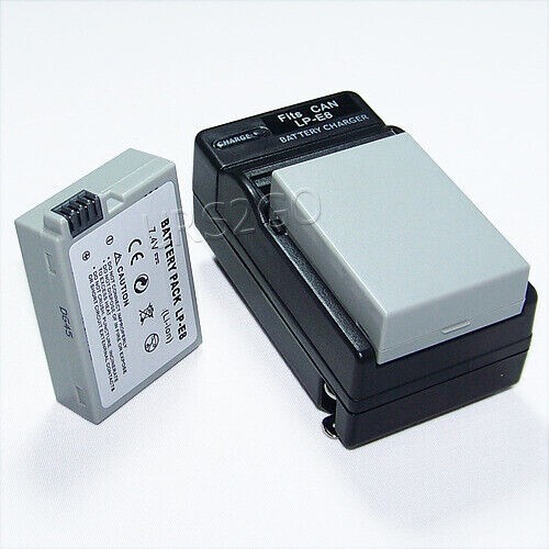 2x 1360mAh LPE8 Li_ion Extra Battery AC Charger For Canon Rebel T2i