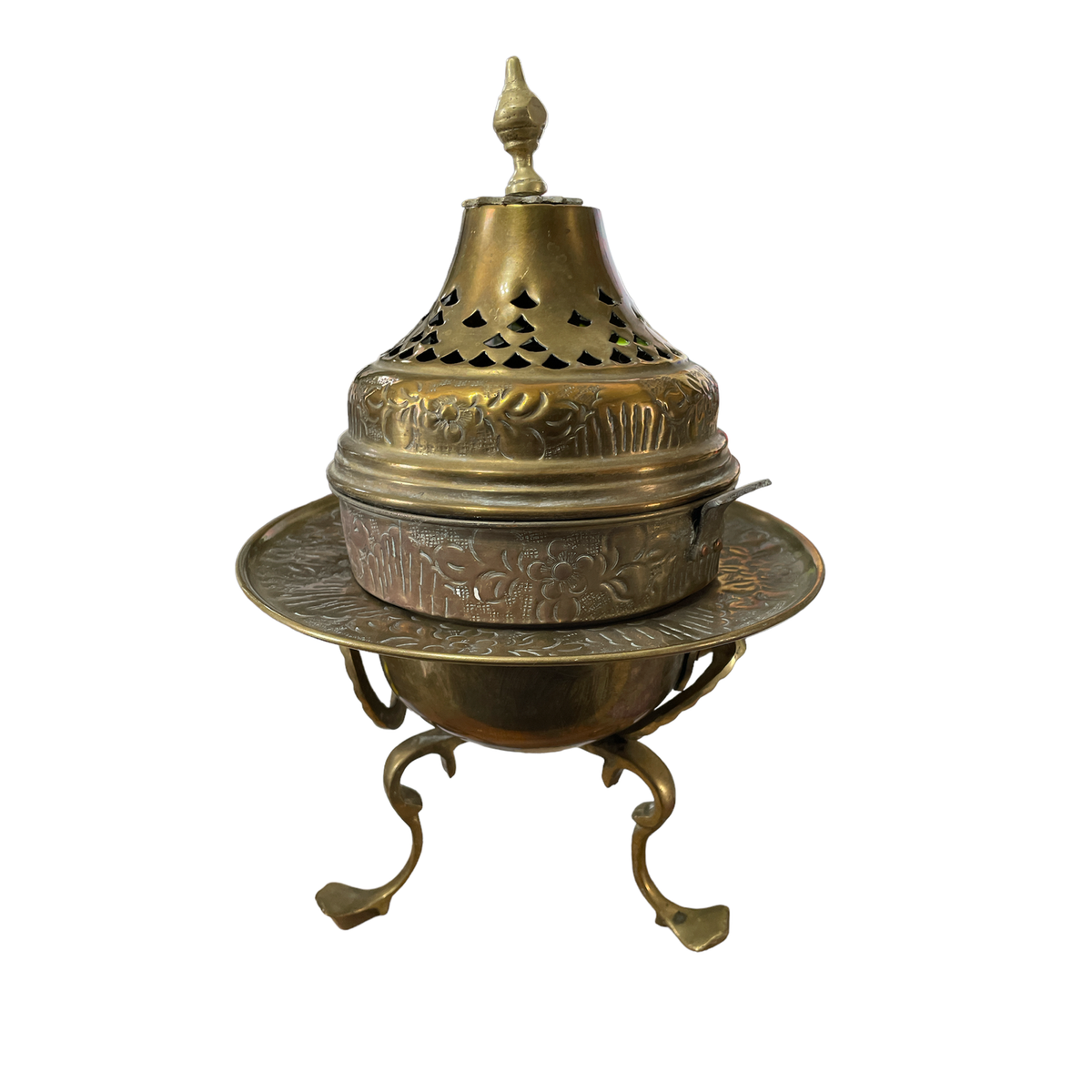 Vintage Brass Brazier /Incense Burner 13” Middle East