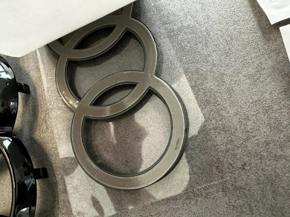 For Audi Rings Logo Emblems Sline Gloss Black Rear Front Side A4 (2012-18) - Image 4 of 4