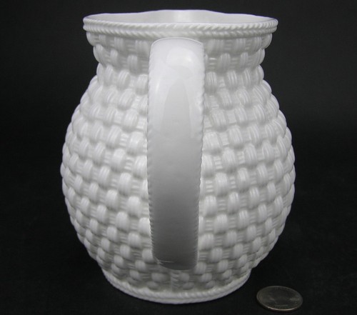 Tiffany & Co. WEAVE Sybil Connolly 5 1/2" Pitcher Jug Basketweave Ireland 4-Cup - Picture 2 of 6