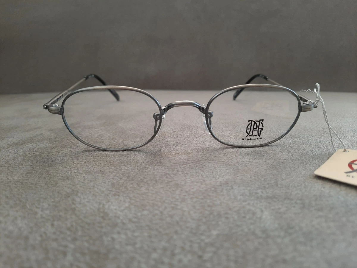Jean Paul Gaultier JPG Vintage OVAL Eyeglasses Frame 57-0014 Brushed Silver 46