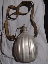 vintage guerra Vecchia BORRACCIA militare IN ALLUMINIO - con tappo ottimo stato