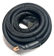 10ft 1/0 Gauge BLACK Hand Braided Sleeving OFC Wire Strands Copper Marine Cable