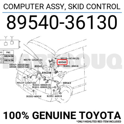 8954036130 Genuine Toyota COMPUTER ASSY, SKID CONTROL 89540-36130