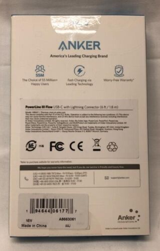 Anker PowerLine III Flow 6' GREEN USB-C to MFi Cable for iPhone 14 Pro Max 13 12 - Picture 3 of 3