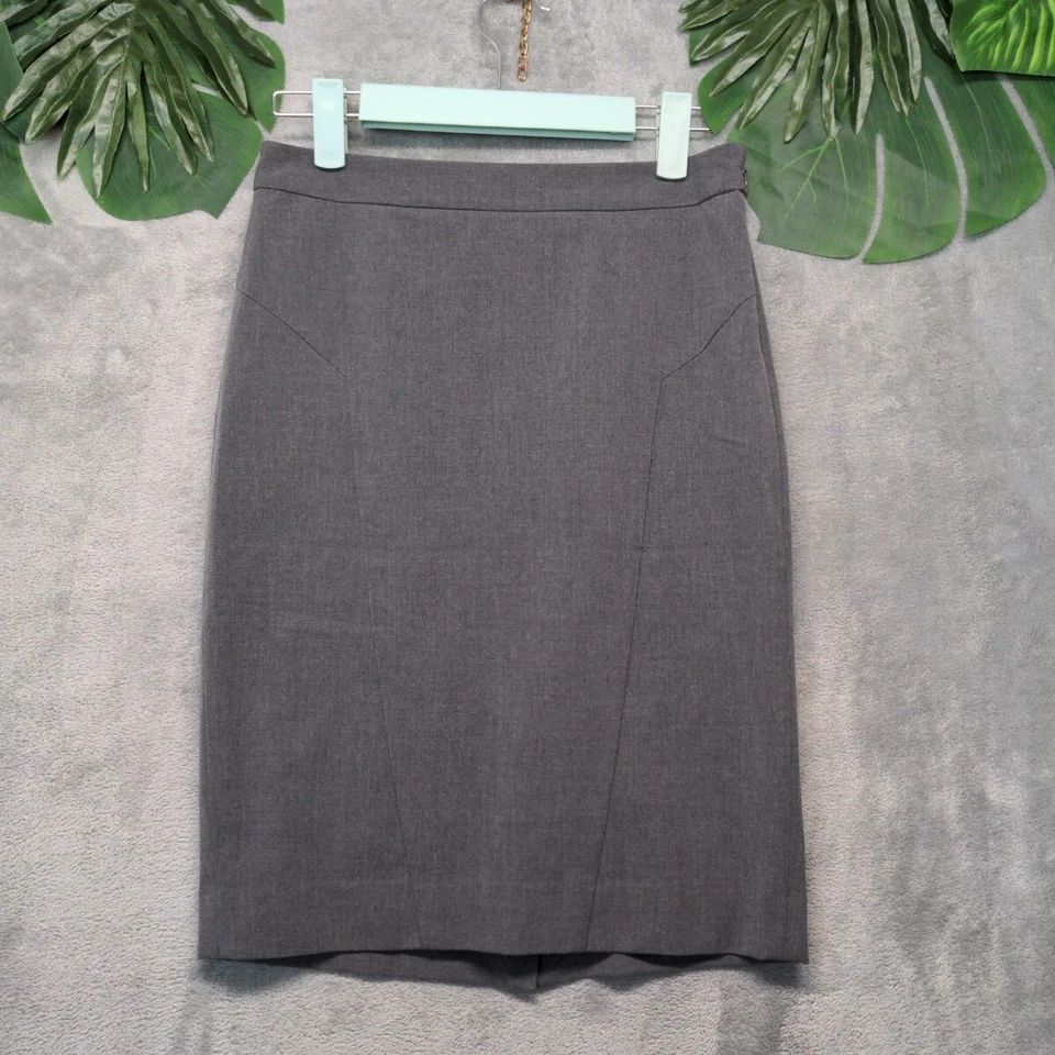 ОГРАНИЧЕННАЯ КОЛЛЕКЦИЯ Женская Юбка-карандаш Размер 00 Офис Однотонная Серая - Изображение 2 из 4