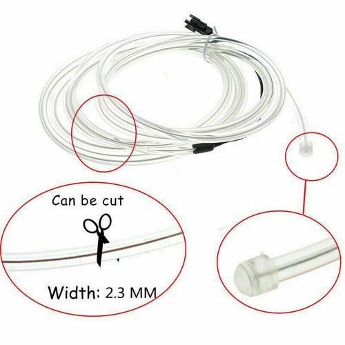 Neon LED Light Glow EL Wire String Strip Rope Tube Decor Car Party + Controller - Picture 3 of 24