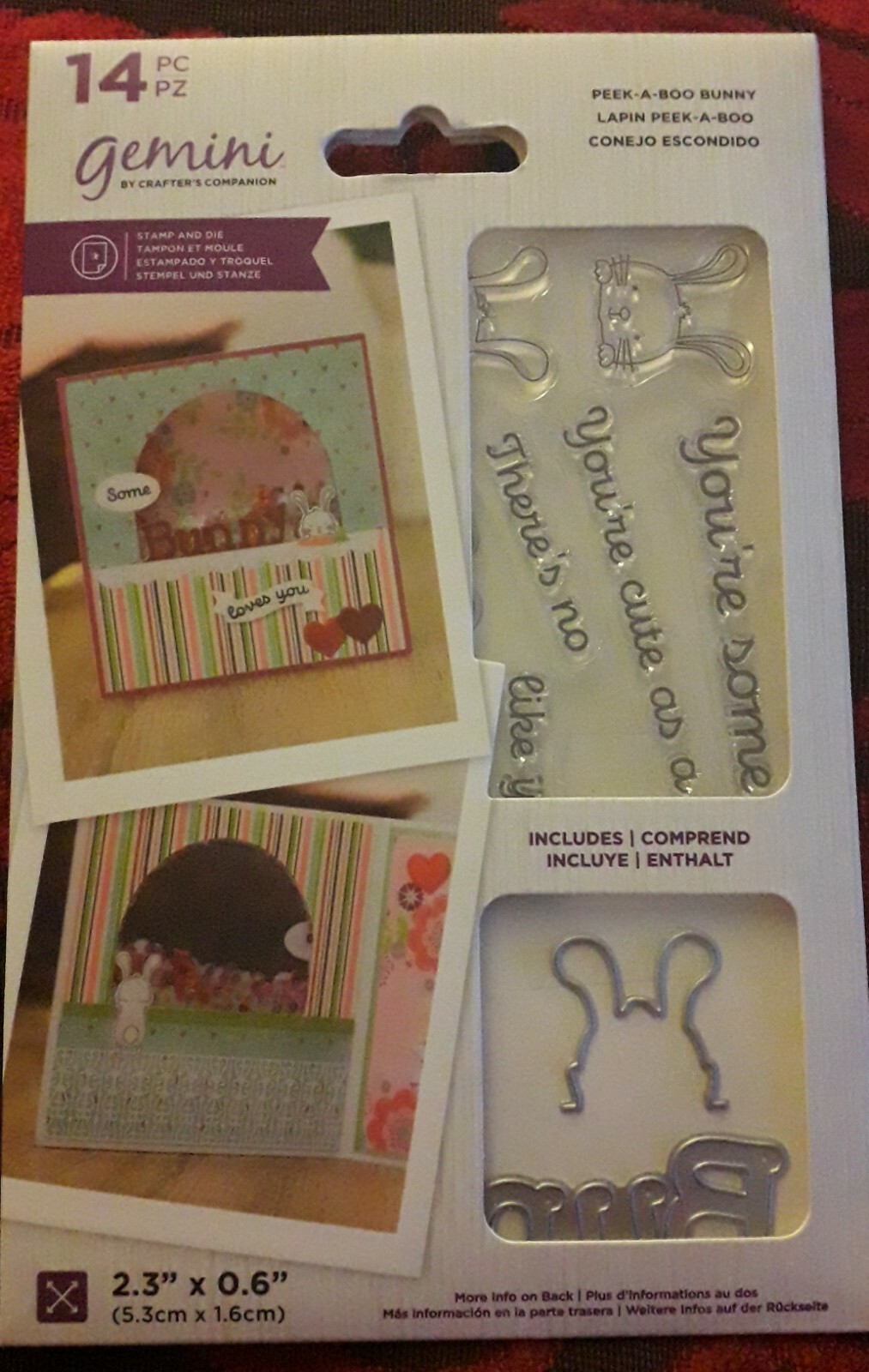 Crafter's Companion Gemini Stamp & Die set - Peek-a-Boo Bunny. Easter, spring.
