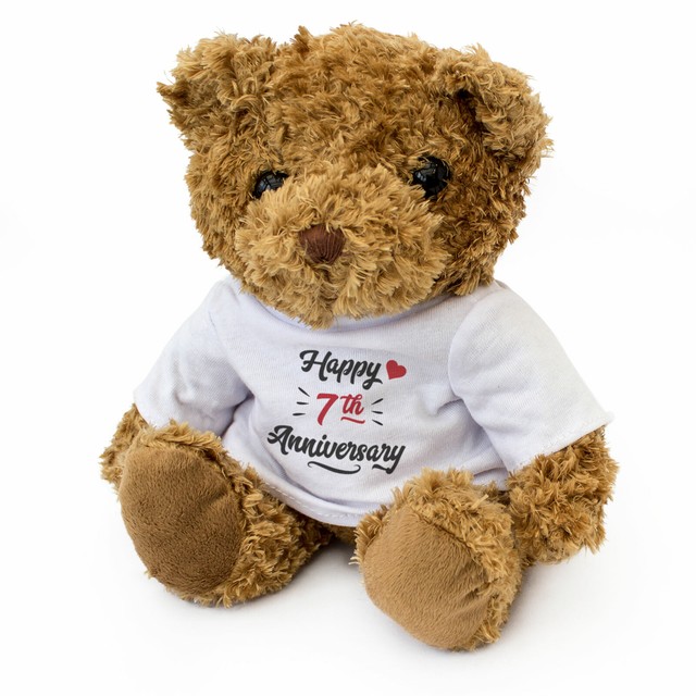 NEW - HAPPY 7th ANNIVERSARY - Teddy Bear - Cute Cuddly - Gift Present 7 Year | eBay