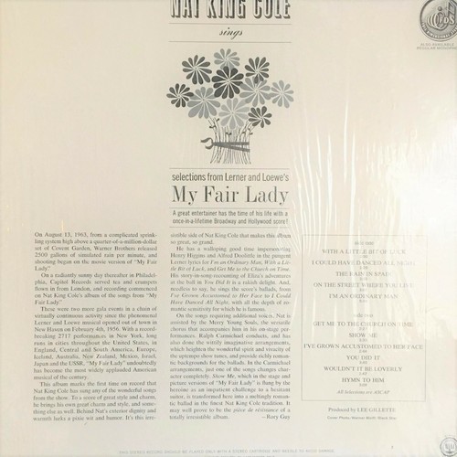 Nat King Cole My Fair Lady SW 2117 VG+ Shrink Album Capital Stereo PET RESCUE - Imagen 2 de 4