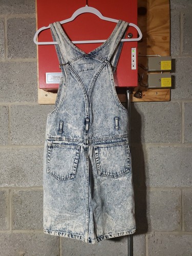Amazing 80s Vintage Acid Wash Denim BiB Overalls Dress Jeans Small By SQUEEZE - Picture 6 of 6