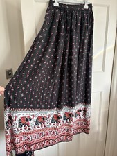 Urban Gypsy ladies maxi skirt size XS elasticated elephant floral boho style