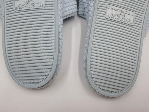 Chaussons femme Charter Club texturés nœud L 9-10US bleu cristallin à enfiler - Photo 12/15