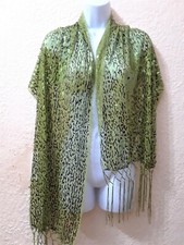 Green Wedding Sequin Sheer Wrap Glitter Shiny Evening Scarf Shawl Mesh Cocktail