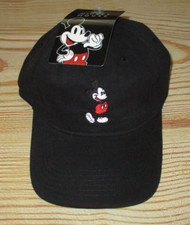 MENS DISNEY MICKEY MOUSE BLACK HAT ADJUSTABLE STRAPBACK CAP ONE SIZE
