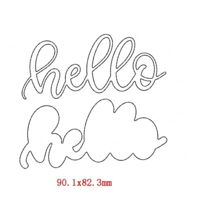 Hello Phrases Metal Cutting Dies Stencil Scrapbooking Embossing Paper Card DIY