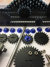  DIY MAKER SPUR GEARS FROM BOSTON MA.1/4" BORE 8 PITCH, HUBS, SHAFT, GEAR RACK 