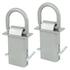 2pcs  Adjustable Trailer Stake Pocket 5/8" D Ring Zinc Coated For Standard 2"x4"