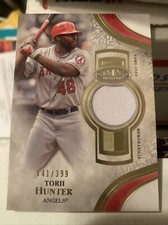 2021 Topps Tier One Torii Hunter Game Used Jersey /399 Angels Hunter Jersey