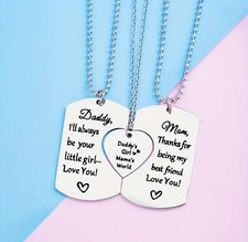 3pcs/Set Daddy Daughter Mother Daughter Necklace Gift For Dad Gift For Mom