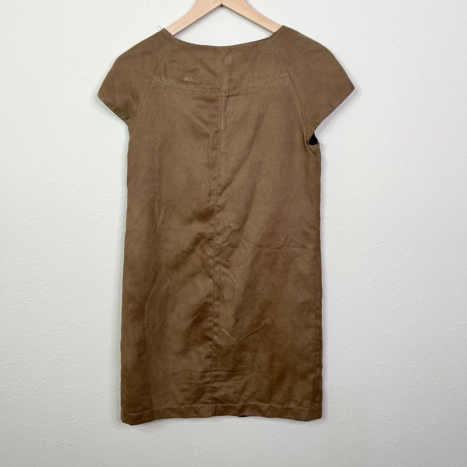 Zara Basic Women’sFaux Suede Brown Shift Dress Si… - image 2