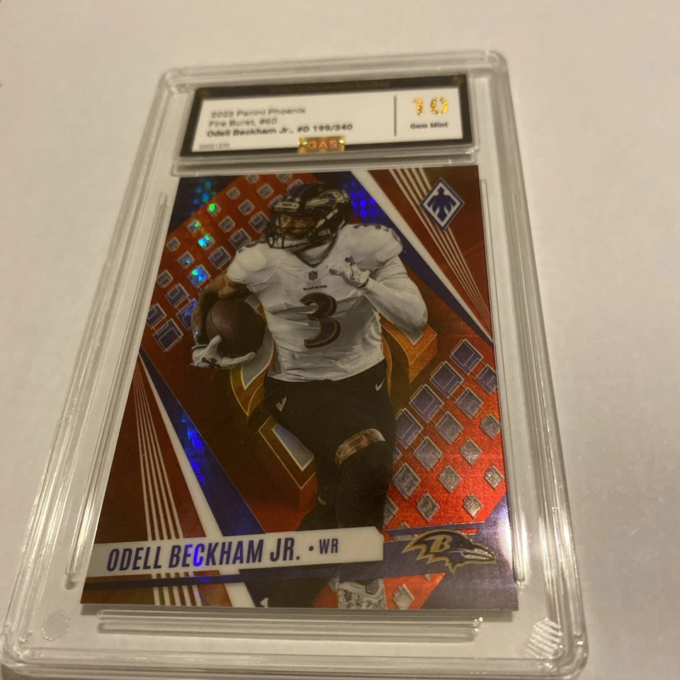 2023 Panini Phoenix - Odell Beckham Jr. #60 Fire Burst /340 Ravens Mint 10 - Image 3 of 4