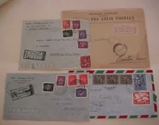 PORTUGAL  4 REGISTERED COVERS  TO USA 1935 STAMPLESS, 1945,1948,1956