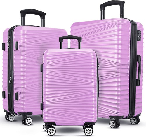Hard Case Luggage Shell PC+ABS Cabin Suitcase 4 Wheel Travel Bag Lightweight - Picture 8 of 10