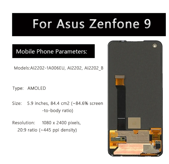 For Asus Zenfone 9 AI2202-1A006EU AI2202_B LCD Display Touch