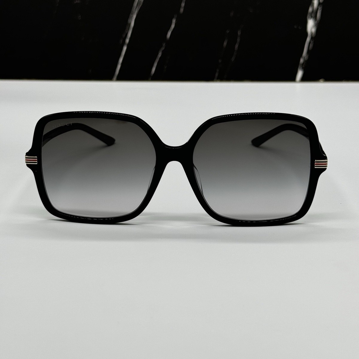 サングラス Gucci Sunglasses GG1448SA 001 Black Square Asian Fit NEW GG1448SA 001 GUCCI BLACK GREY SQUARE WOMEN GUCCI