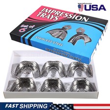 Dental STAINLESS STEEL Autoclavable Metal Impression Trays S/M/L Upper/Lower