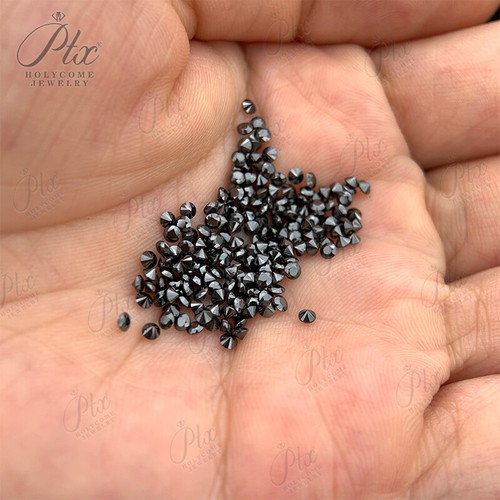 Nahkampfgröße lose schwarze Farbe Moissanit Edelstein VVS1 runder Schmuck Stein zum Selbermachen - Bild 3 von 7