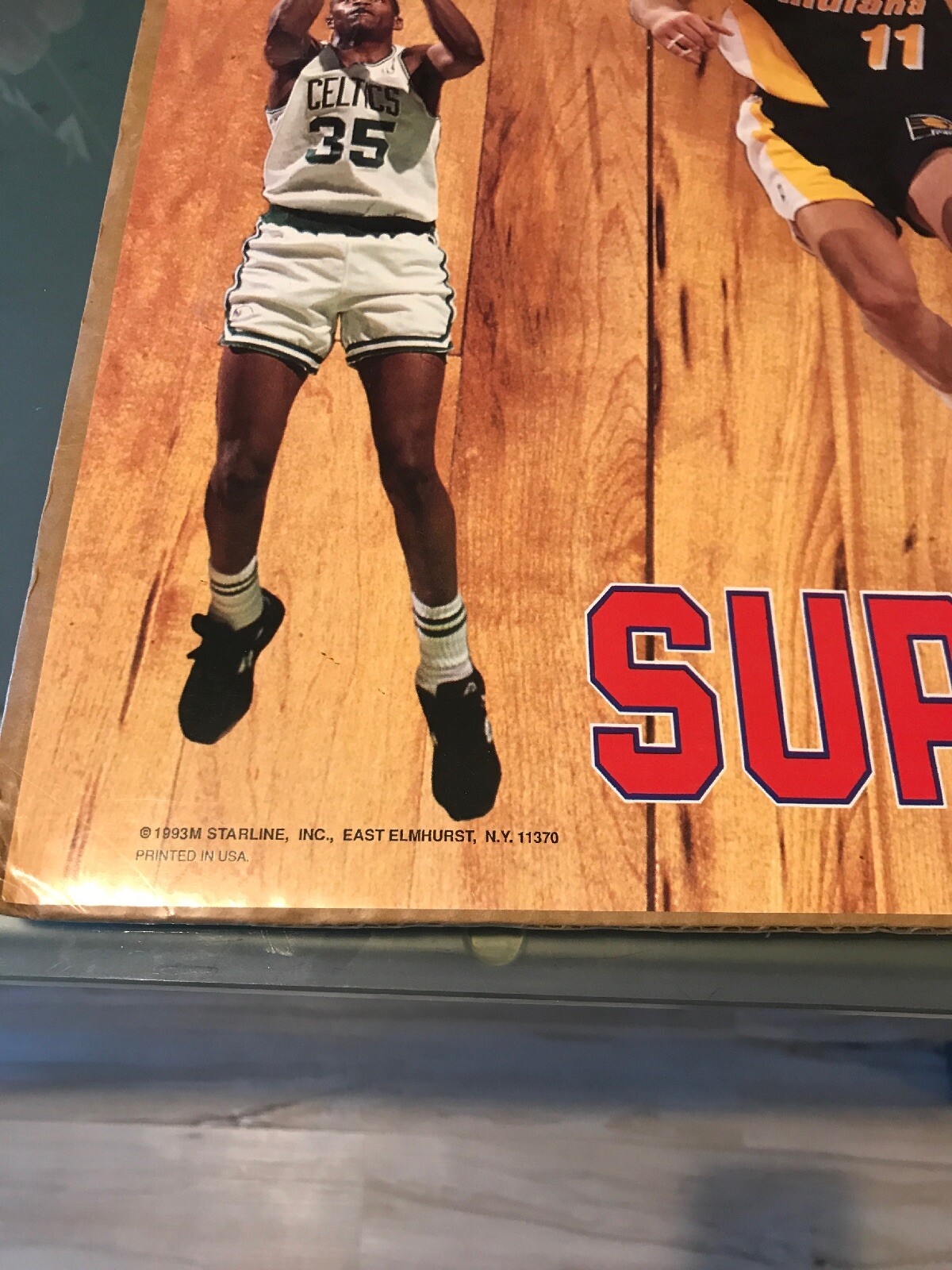 RARE NBA SUPERSTARS 1993 POSTER 34x22 Michael Jordan, Drexler, Robinson, Mullin thumbnail 2