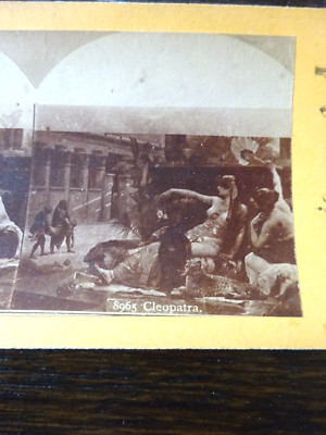Vintage Sexy Cleopatra with Cat Stereoview