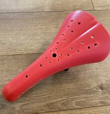 RED  Viscount Dominator BMX Bicycle Seat- Old School Hard Shell saddle