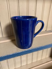 Tabletops Gallery Corsica Blue Mug Hand Painted Stoneware 4" x 3" x 4"