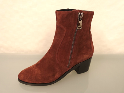 RIANI Stiefelette Boots Stiefel Leder Reißverschluss Braun