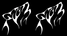 Tribal Art Wolf Head White Vinyl Graphic Decals Car Truck Window Laptop Notebook