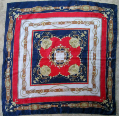 REGINA SCHRECKER Foulard soie TBEG vintage scarf 92 x 92 cm