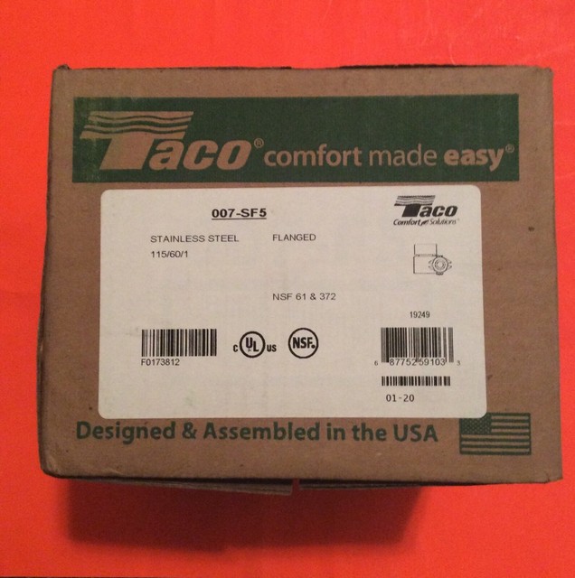 Taco 007SF5 115V Flanged Cartridge Circulator for sale