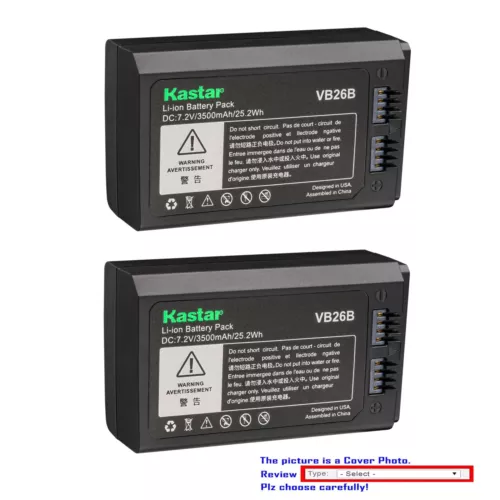Kastar VB26B Battery Replacement for GODOX Flash Speedlight V860III-O V860III-S - Picture 1 of 8
