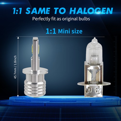 Bevinsee H3 LED Fog Light Bulbs 100W 3000LM 6000K For VW For Golf 1E7 1999-2002 - Picture 2 of 8