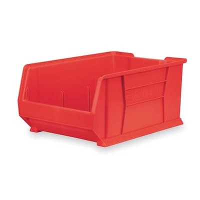 Akro-Mils 30288Red Storage Bin, Plastic, Red, 11 In H, 16 1/2 In W, 23 7/8 In L