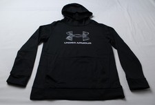 Under Armour Youth Boys Fleece Big Logo Hoodie AP2 Black/Mod Gray Medium NWT