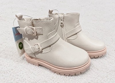Cat & Jack Evie Cream Ankle Boots Girl s Size 11 NWT