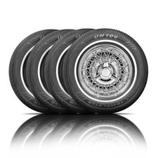Set Of 4 Four Travelstar Un106 All Season 21570r15 18mm White Wall Radial