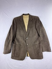 Halston Vintage Brown Suede Blazer Jacket Single-Breasted 2-Button Notch Lapel