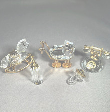 Swarovski Crystal Memories 5 Baby items 18 K Gold Plated without boxes